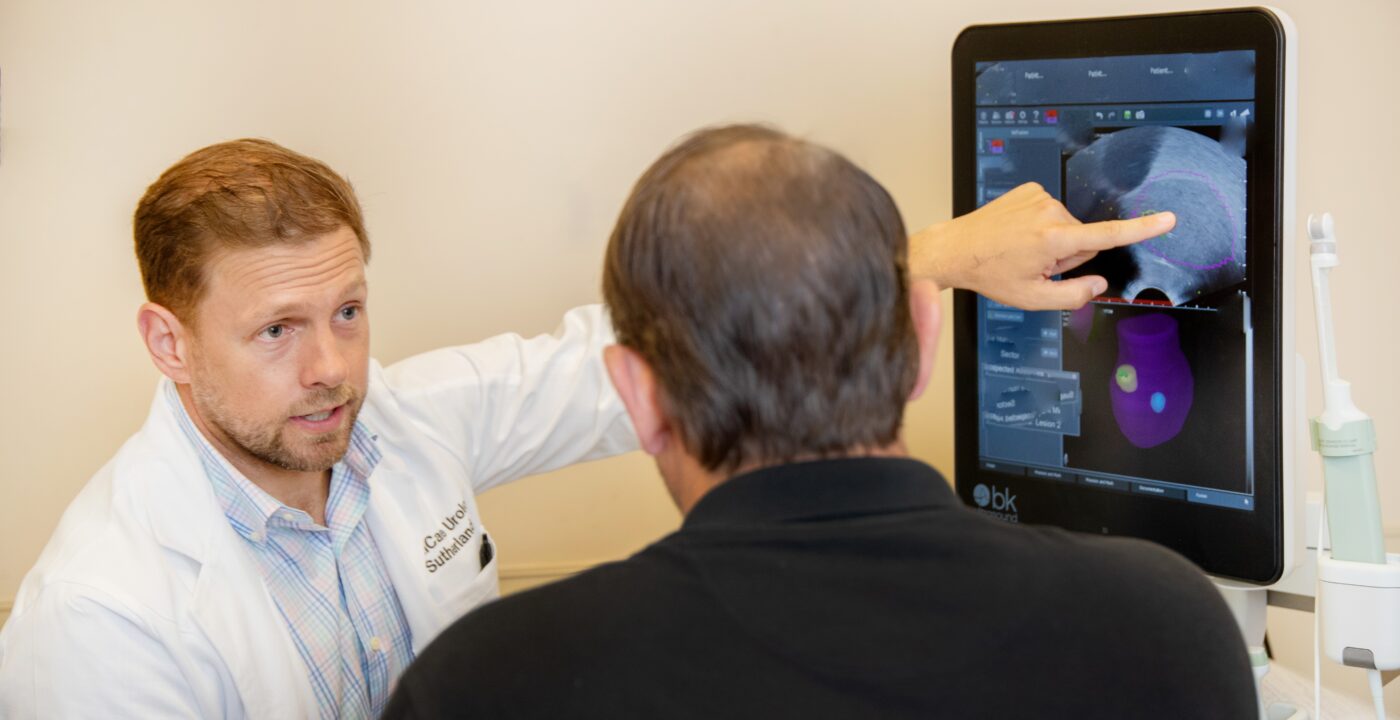 Doctor explaining chart to patient