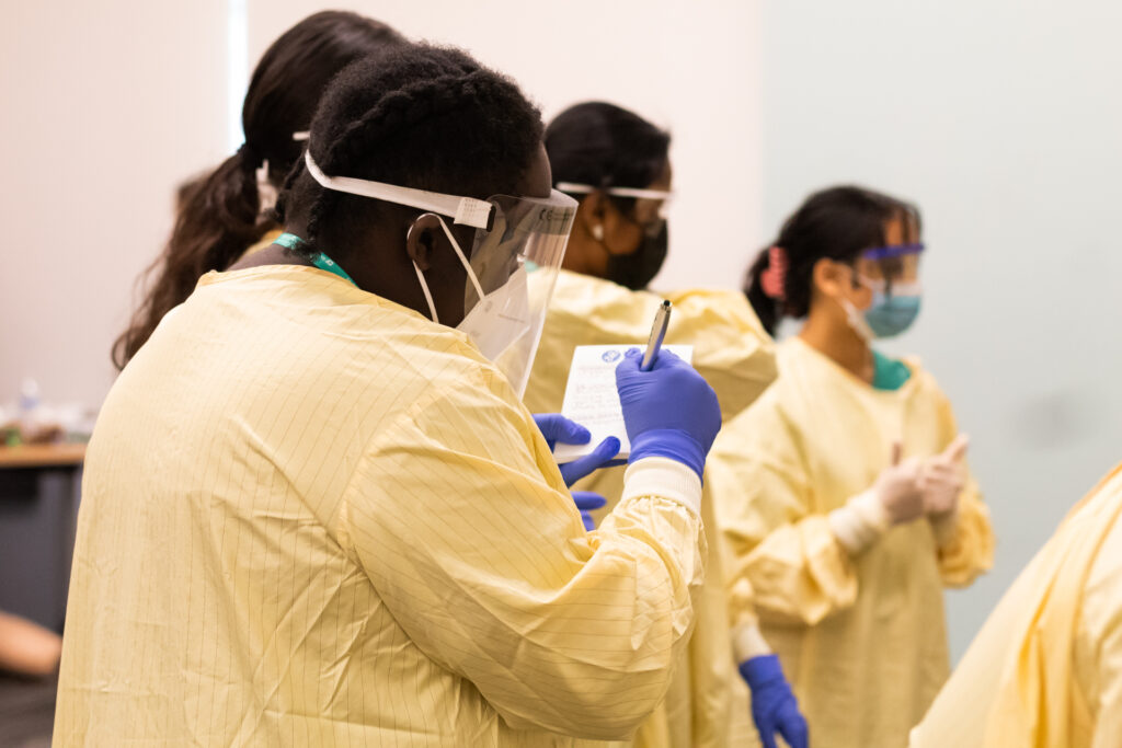 Students in a lab.