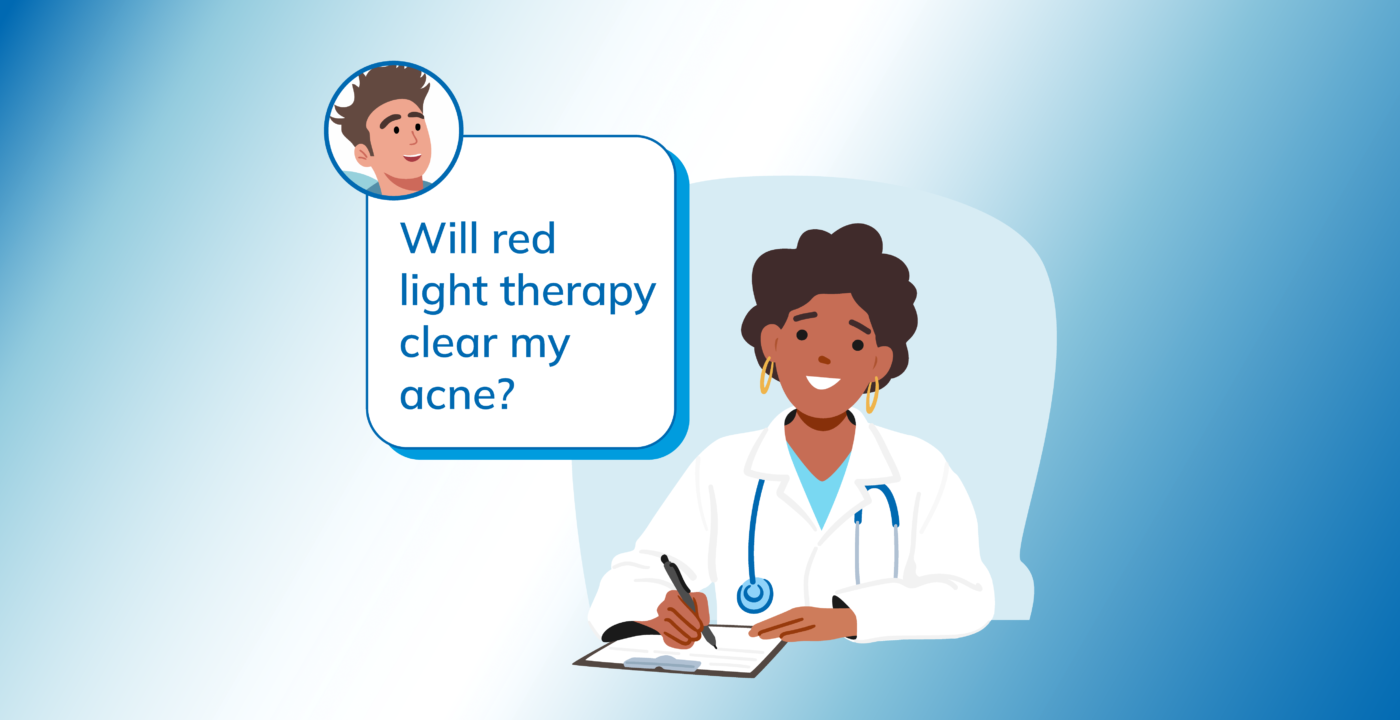 illustration of thought bubble above doctor’s head with question in it
