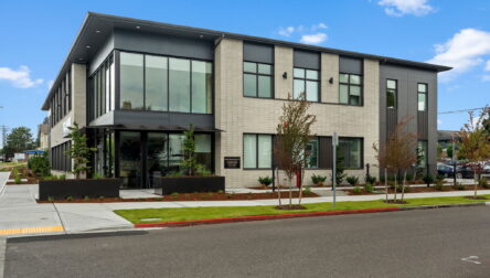 Exterior of medical office building for Mary Bridge Children's Therapy Center. Will Good with J2G Creative